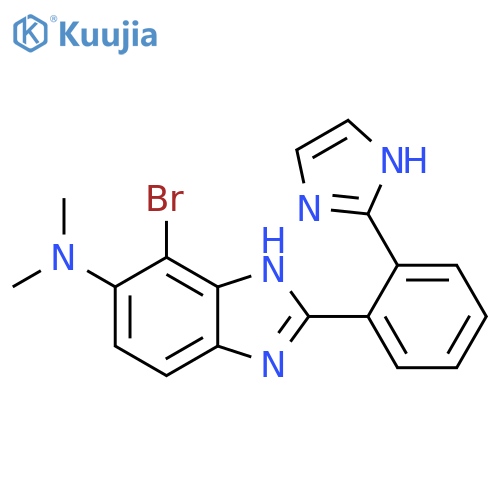 1H-Benzimidazol-6-amine, 7-bromo-2-[2-(1H-imidazol-2-yl)phenyl]-N,N-dimethyl- structure