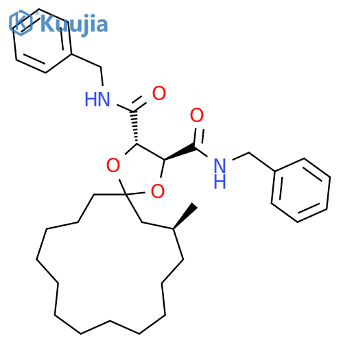 1,4-Dioxaspiro[4.14]nonadecane-2,3-dicarboxamide, 7-methyl-N2,N3-bis(phenylmethyl)-, (2S,3S,7S)- structure