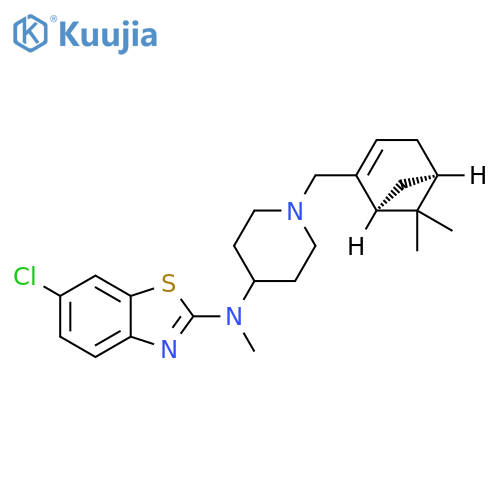 2-Benzothiazolamine, 6-chloro-N-[1-[[(1S,5R)-6,6-dimethylbicyclo[3.1.1]hept-2-en-2-yl]methyl]-4-piperidinyl]-N-methyl- structure