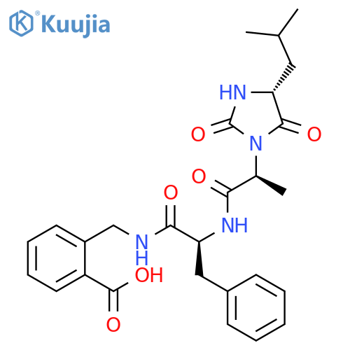 Benzoic acid,2-[[[(2S)-2-[[(2S)-2-[(4R)-4-(2-methylpropyl)-2,5-dioxo-1-imidazolidinyl]-1-oxopropyl]amino]-1-oxo-3-phenylpropyl]amino]methyl]- structure