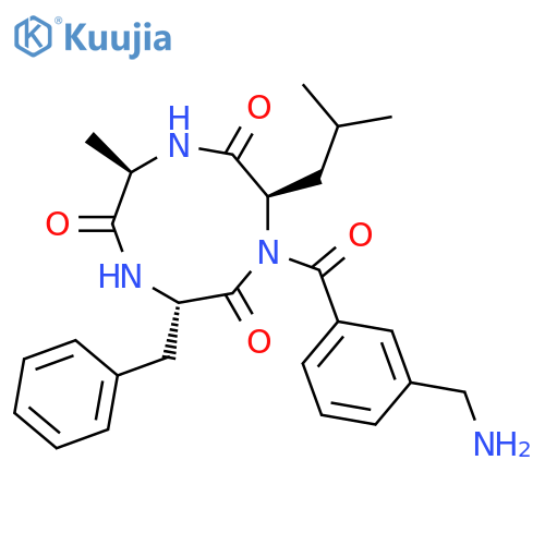 Cyclo[D-alanyl-L-phenylalanyl-3-(aminomethyl)benzoyl-D-leucyl] structure