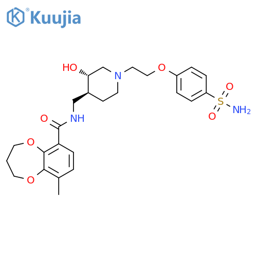 2H-1,5-Benzodioxepin-6-carboxamide, N-[[(3S,4S)-1-[2-[4-(aminosulfonyl)phenoxy]ethyl]-3-hydroxy-4-piperidinyl]methyl]-3,4-dihydro-9-methyl- structure