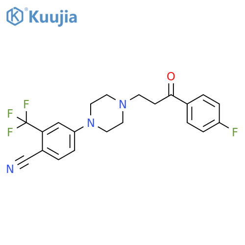 Benzonitrile,4-[4-[3-(4-fluorophenyl)-3-oxopropyl]-1-piperazinyl]-2-(trifluoromethyl)- structure