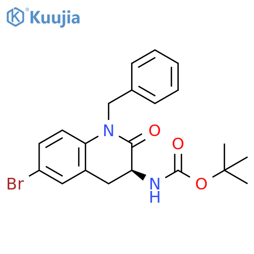 Carbamic acid,[(3S)-6-bromo-1,2,3,4-tetrahydro-2-oxo-1-(phenylmethyl)-3-quinolinyl]-,1,1-dimethylethyl ester structure