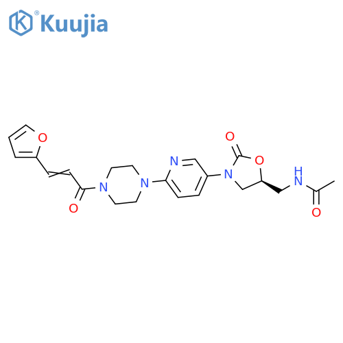 Acetamide, N-[[(5S)-3-[6-[4-[3-(2-furanyl)-1-oxo-2-propen-1-yl]-1-piperazinyl]-3-pyridinyl]-2-oxo-5-oxazolidinyl]methyl]- structure