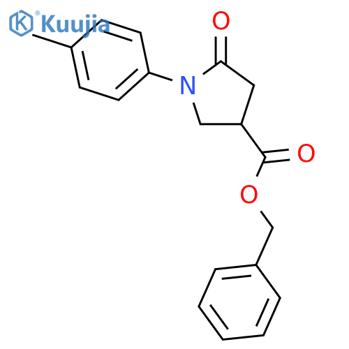 5-Oxo-1-p-tolyl-pyrrolidine-3-carboxylic acid benzyl ester structure