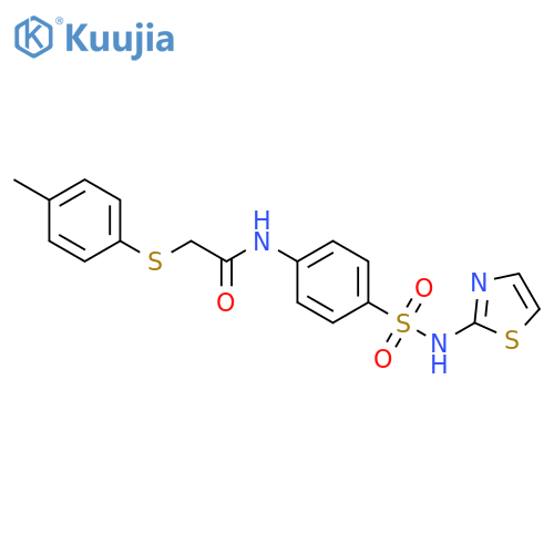 <br>2-[(4-methylphenyl)sulfanyl]-N-[4-(1,3-thiazol-2-ylsulfamoyl)phenyl]acetami de structure