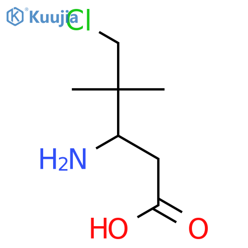 Pentanoic acid, 3-amino-5-chloro-4,4-dimethyl- structure