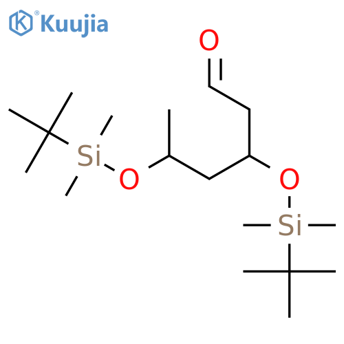 Hexanal, 3,5-bis[[(1,1-dimethylethyl)dimethylsilyl]oxy]-, (3S,5S)- structure