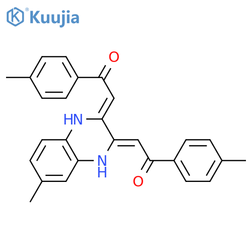 (2Z)-2-[(3Z)-6-methyl-3-[2-(4-methylphenyl)-2-oxoethylidene]-1,4-dihydroquinoxalin-2-ylidene]-1-(4-methylphenyl)ethanone structure