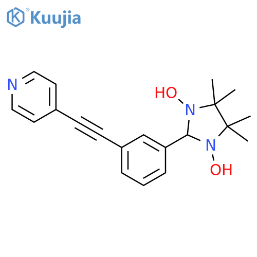 Pyridine, 4-[2-[3-(1,3-dihydroxy-4,4,5,5-tetramethyl-2-imidazolidinyl)phenyl]ethynyl]- structure