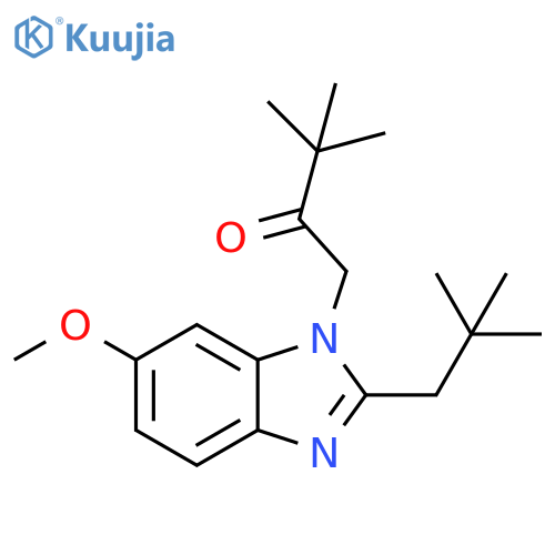 2-Butanone, 1-[2-(2,2-dimethylpropyl)-6-methoxy-1H-benzimidazol-1-yl]-3,3-dimethyl- structure