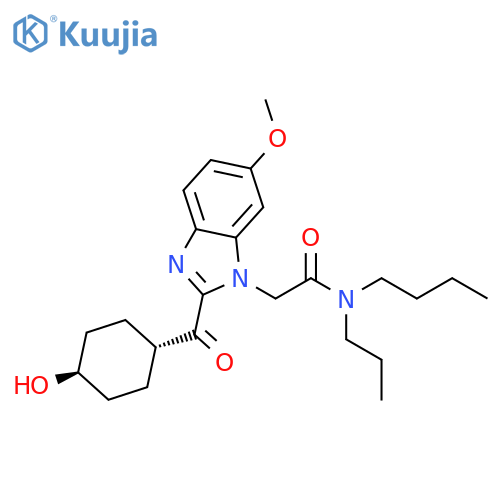 1H-Benzimidazole-1-acetamide, N-butyl-2-[(trans-4-hydroxycyclohexyl)carbonyl]-6-methoxy-N-propyl- structure