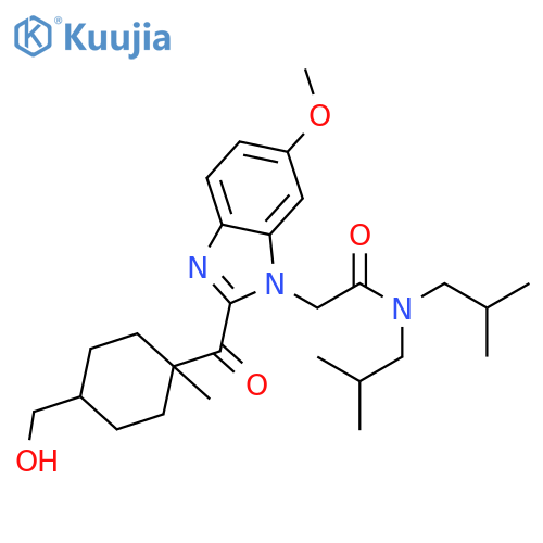1H-Benzimidazole-1-acetamide,2-[[4-(hydroxymethyl)-1-methylcyclohexyl]carbonyl]-6-methoxy-N,N-bis(2-methylpropyl)- structure