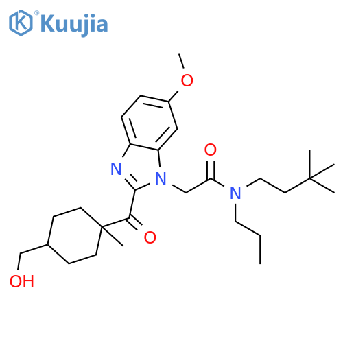 1H-Benzimidazole-1-acetamide,N-(3,3-dimethylbutyl)-2-[[4-(hydroxymethyl)-1-methylcyclohexyl]carbonyl]-6-methoxy-N-propyl- structure