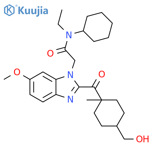 1H-Benzimidazole-1-acetamide, N-cyclohexyl-N-ethyl-2-[[4-(hydroxymethyl)-1-methylcyclohexyl]carbonyl]-6-methoxy- structure