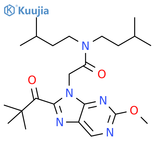 9H-Purine-9-acetamide, 8-(2,2-dimethyl-1-oxopropyl)-2-methoxy-N,N-bis(3-methylbutyl)- structure