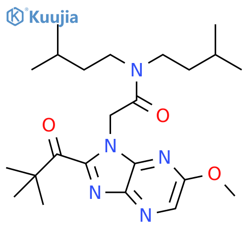 1H-Imidazo[4,5-b]pyrazine-1-acetamide, 2-(2,2-dimethyl-1-oxopropyl)-6-methoxy-N,N-bis(3-methylbutyl)- structure