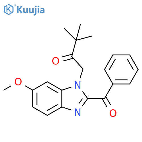 2-Butanone, 1-(2-benzoyl-6-methoxy-1H-benzimidazol-1-yl)-3,3-dimethyl- structure