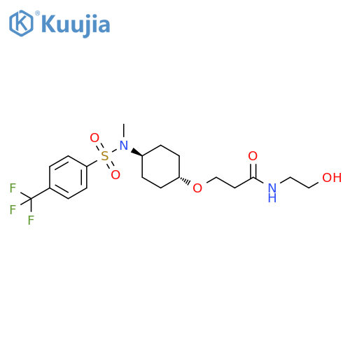 Propanamide,N-(2-hydroxyethyl)-3-[[trans-4-[methyl[[4-(trifluoromethyl)phenyl]sulfonyl]amino]cyclohexyl]oxy]- structure