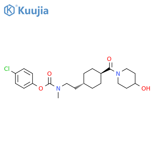 Carbamic acid, N-[2-[trans-4-[(4-hydroxy-1-piperidinyl)carbonyl]cyclohexyl]ethyl]-N-methyl-, 4-chlorophenyl ester structure