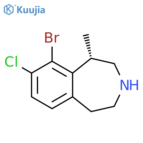 1H-3-Benzazepine, 9-bromo-8-chloro-2,3,4,5-tetrahydro-1-methyl-,(1S)- structure