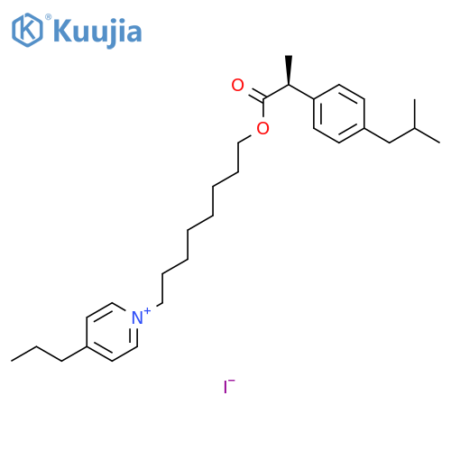 Pyridinium, 1-[8-[(2S)-2-[4-(2-methylpropyl)phenyl]-1-oxopropoxy]octyl]-4-propyl-, iodide (1:1) structure
