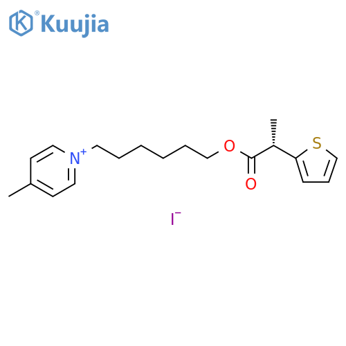 Pyridinium, 4-methyl-1-[6-[(2S)-1-oxo-2-(2-thienyl)propoxy]hexyl]-, iodide (1:1) structure