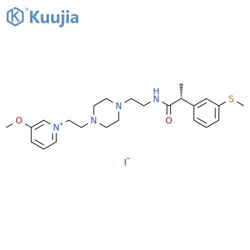 Pyridinium, 3-methoxy-1-[2-[4-[2-[[(2R)-2-[3-(methylthio)phenyl]-1-oxopropyl]amino]ethyl]-1-piperazinyl]ethyl]-, iodide (1:1) structure
