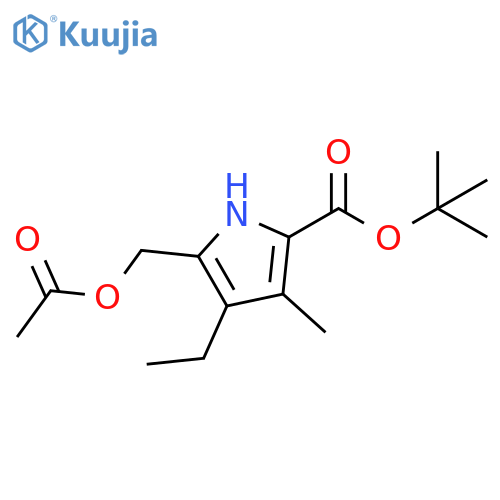 1H-Pyrrole-2-carboxylic acid, 5-[(acetyloxy)methyl]-4-ethyl-3-methyl-, 1,1-dimethylethyl ester structure