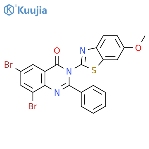 4(3H)-Quinazolinone, 6,8-dibromo-3-(6-methoxy-2-benzothiazolyl)-2-phenyl- structure