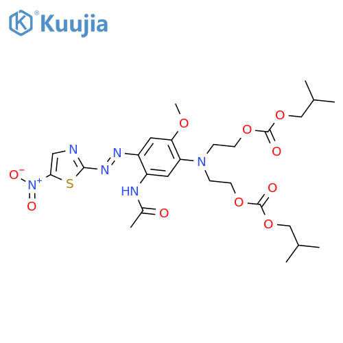 isobutyl 5-[5-acetamido-2-methoxy-4-[(5-nitrothiazol-2-yl)azo]phenyl]-12-methyl-9-oxo-2,8,10-trioxa-5-azatridecanoate structure