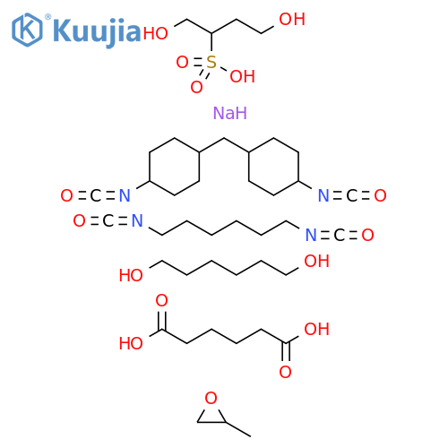 Hexanedioic acid, polymer with 1,4-dihydroxy-2-butanesulfonic acid monosodium salt, 1,6-diisocyanatohexane, 1,6-hexanediol, 1,1'-methylenebis[4-isocyanatocyclohexane] and methyloxirane structure
