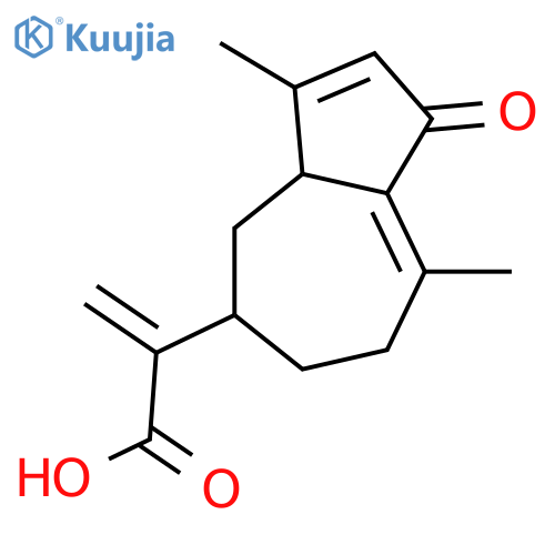 5-Azuleneacetic acid, 1,3a,4,5,6,7-hexahydro-3,8-dimethyl-α-methylene-1-oxo-, (3aS,5R)- structure