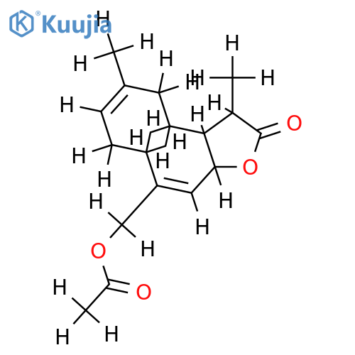 15-Acetoxy-11betaH-germacra-1(10)E,4E-diene-12,6alpha-olide structure