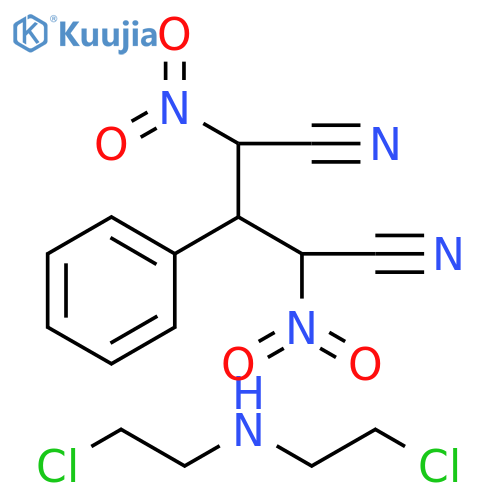 2-chloro-n-(2-chloroethyl)ethanamine;2,4-dinitro-3-phenylpentanedinitrile structure