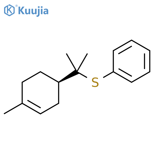 Benzene, [[1-methyl-1-(4-methyl-3-cyclohexen-1-yl)ethyl]thio]-, (R)- (9CI) structure