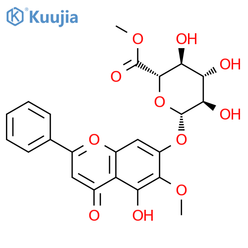 5-hydroxy-6-methoxyflavone-7-O-β-D-glucuronide methyl ester structure