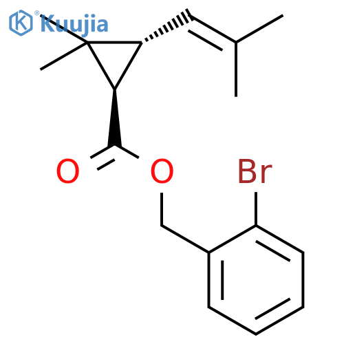 Cyclopropanecarboxylicacid, 2,2-dimethyl-3-(2-methyl-1-propenyl)-, (2-bromophenyl)methyl ester,(1R-trans)- (9CI) structure