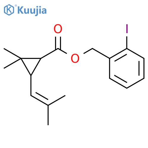 2-iodobenzyl (1R,3R)-2,2-dimethyl-3-(2-methylprop-1-en-1-yl)cyclopropanecarboxylate structure