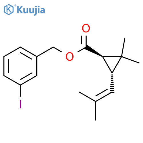 Cyclopropanecarboxylic acid, 2,2-dimethyl-3-(2-methyl-1-propen-1-yl)-, (3-iodophenyl)methyl ester, (1R,3R)- structure