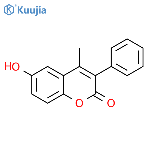 6-hydroxy-4-methyl-3-phenyl-2H-chromen-2-one structure