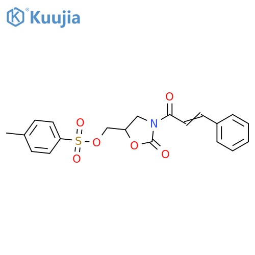 2-Oxazolidinone, 5-[[[(4-methylphenyl)sulfonyl]oxy]methyl]-3-(1-oxo-3-phenyl-2-propen-1-yl)- structure