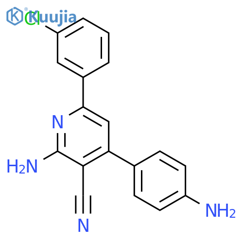 3-Pyridinecarbonitrile, 2-amino-4-(4-aminophenyl)-6-(3-chlorophenyl)- structure