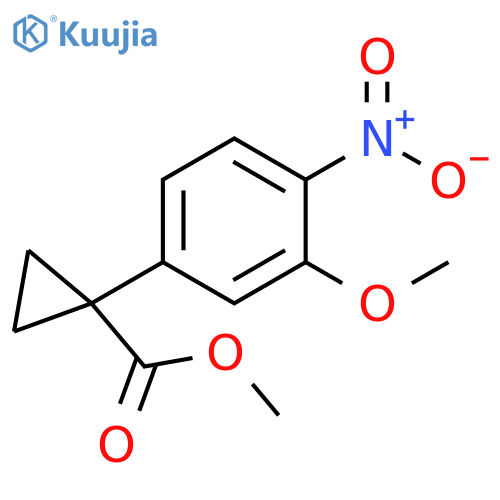 Cyclopropanecarboxylic acid, 1-(3-methoxy-4-nitrophenyl)-, methyl ester structure