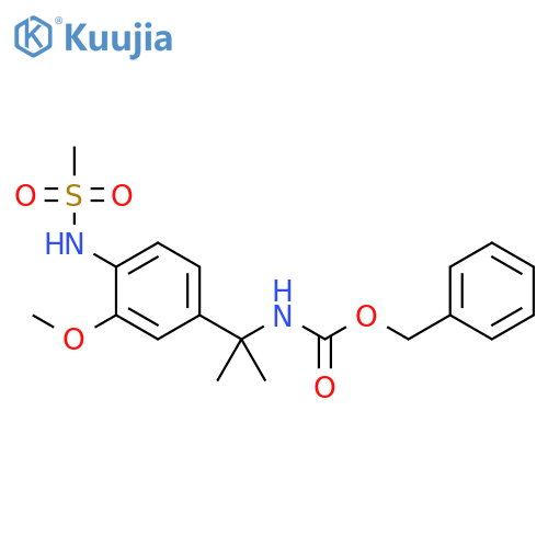 Carbamic acid, [1-[3-methoxy-4-[(methylsulfonyl)amino]phenyl]-1-methylethyl]-, phenylmethyl ester (9CI) structure