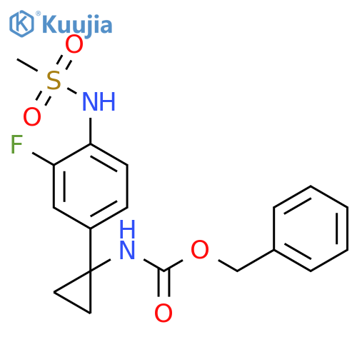 Carbamic acid, [1-[3-fluoro-4-[(methylsulfonyl)amino]phenyl]cyclopropyl]-, phenylmethyl ester (9CI) structure