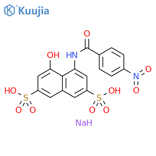 2,7-Naphthalenedisulfonic acid, 4-hydroxy-5-[(4-nitrobenzoyl)amino]-, sodium salt (1:1) structure