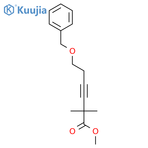 3-Hexynoic acid, 2,2-dimethyl-6-(phenylmethoxy)-, methyl ester structure