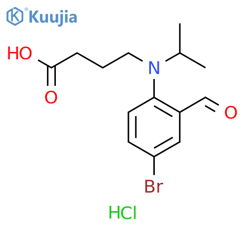 Butanoic acid, 4-[(4-bromo-2-formylphenyl)(1-methylethyl)amino]-,hydrochloride structure